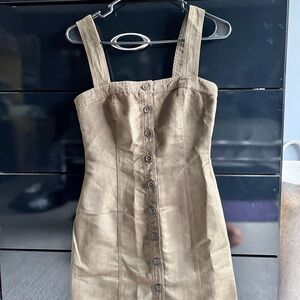 Banana Republic Factory New Heritage Olive vegan suede mini dress.